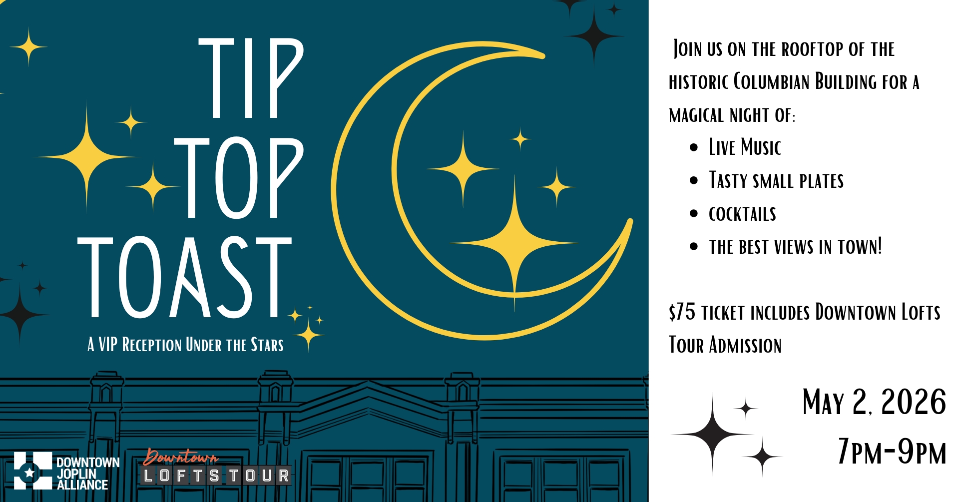 Tip Top Toast: A VIP Reception Under the Stars (+Lofts Tour Admission) cover picture