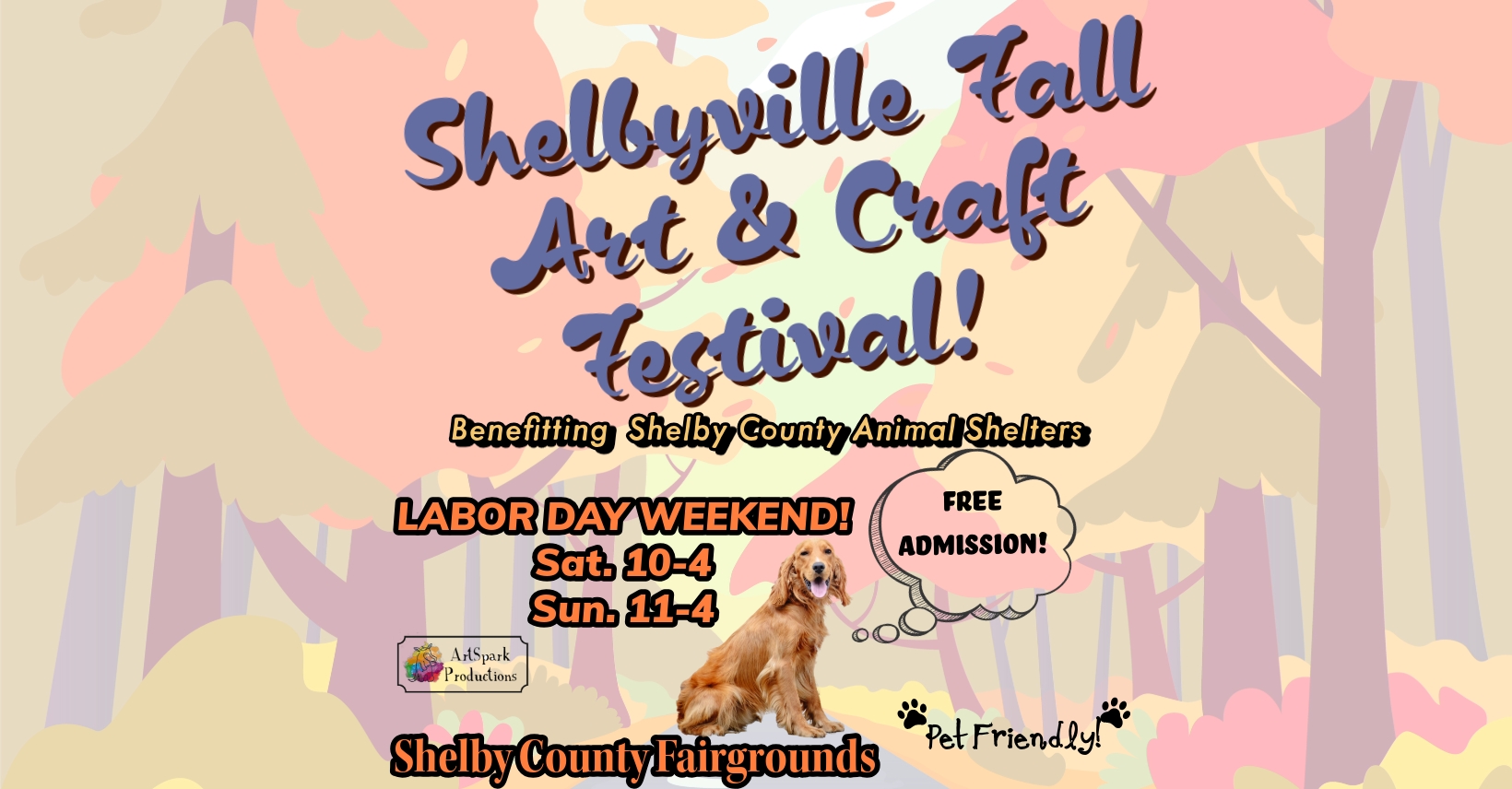 6th Annual Shelbyville Fall Art & Craft Festival Benefitting Shelby County Animal Shelters !