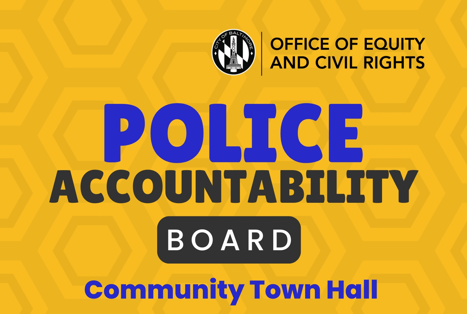 City of Baltimore Police Accountability Town Hall