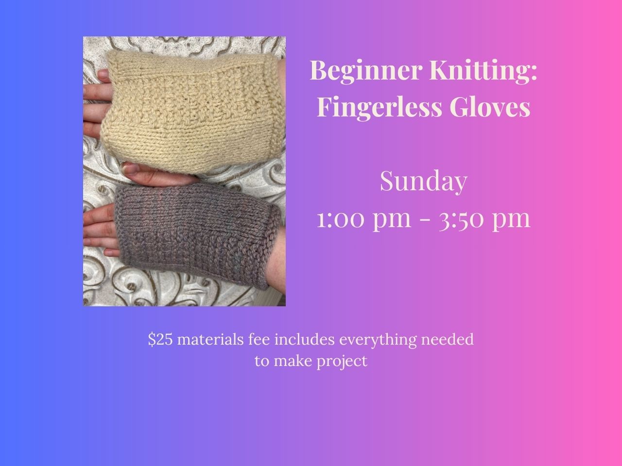 Beginner Knitting: Fingerless Gloves cover picture
