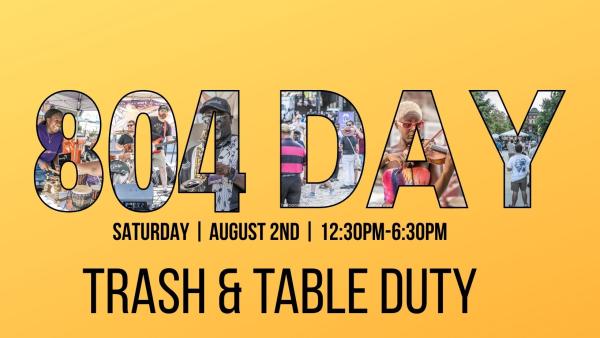TRASH AND TABLE DUTY TRASH AND TABLE DUTY