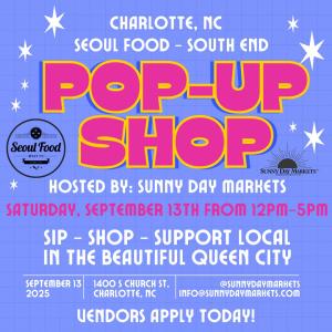 Seoul Food South End Pop-Up Shop (Sept.13th)