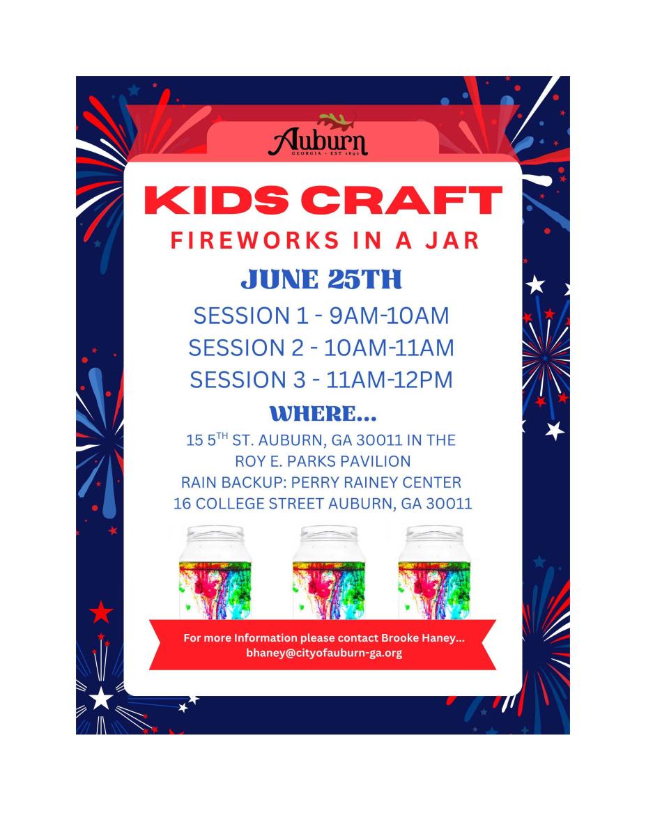 2026 Kids Craft Fireworks in a Jar