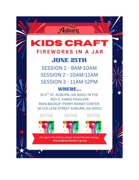 2026 Kids Craft Fireworks in a Jar