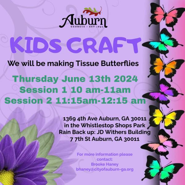 2024 Kids Craft Tissue Butterfly