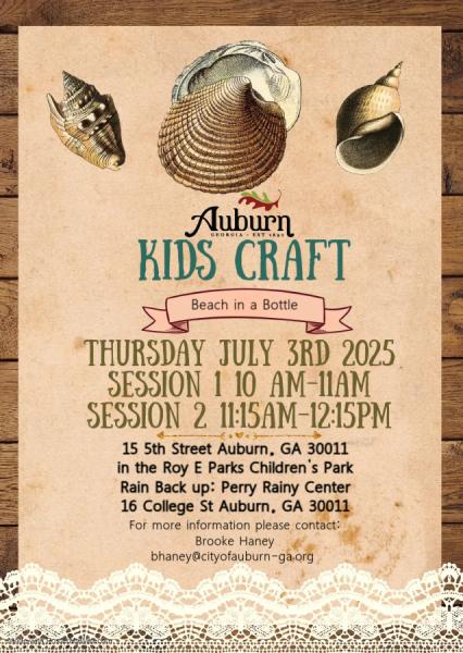 2025 Kids Craft Beach in a bottle