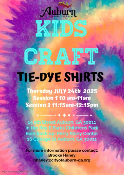 2025 Kids Craft Tie Dye Shirts