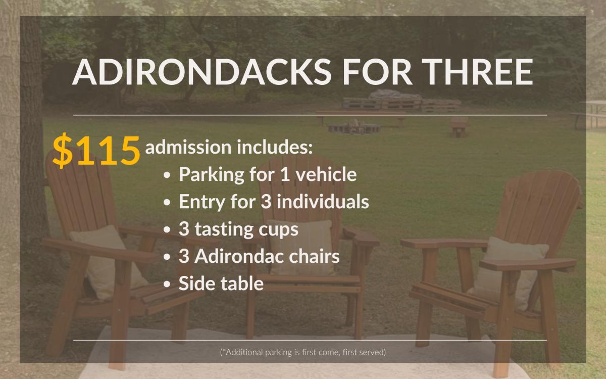 Adirondacks For Three (3 tickets) cover picture