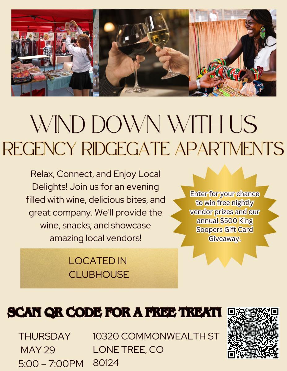 Wine Down at Regency Ridgegate Apartments cover picture