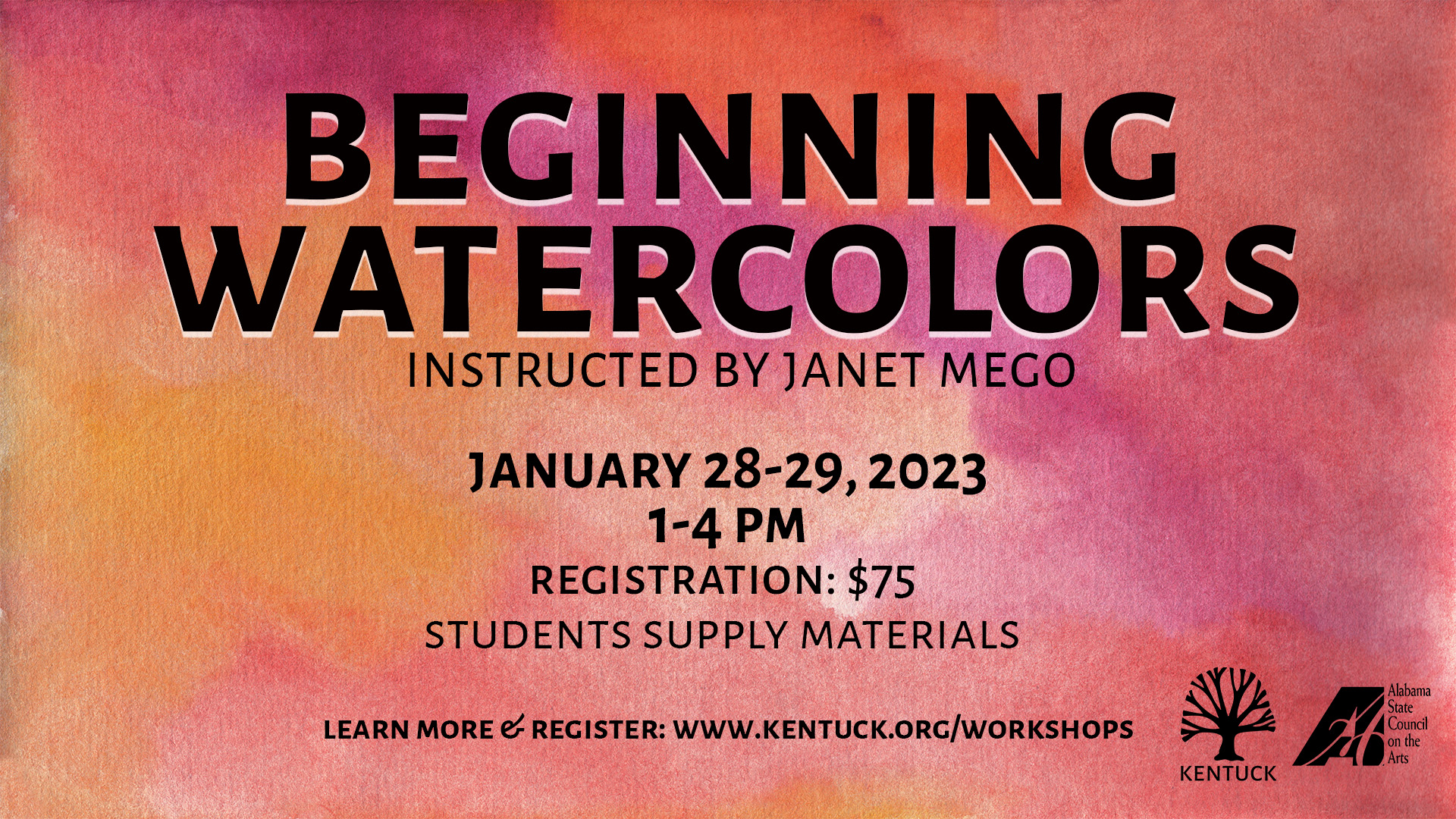 Beginning Watercolors with Janet Mego January 2023 cover image