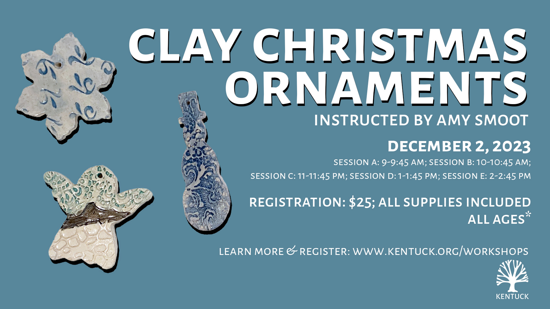 Clay Christmas Ornaments with Amy Smoot: December 2023 cover image