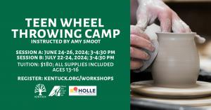 Teen Wheel Throwing June 24-26; 2024 cover picture