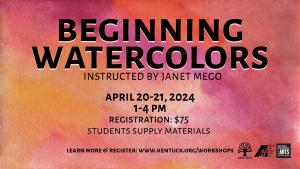 Registration for Beginning Watercolors: April 2024 cover picture