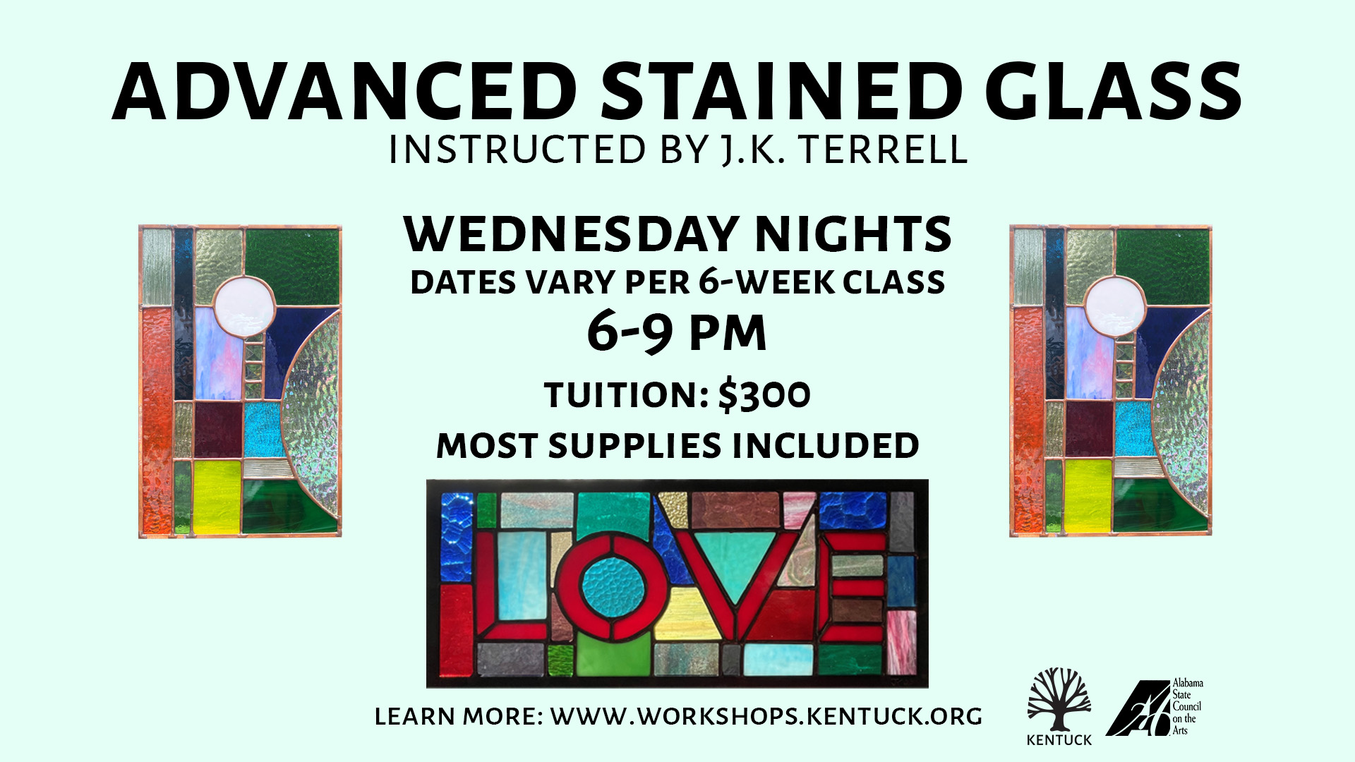 Spring 2025: April and May Registration for Advanced Stained Glass with J.K. Terrell cover picture