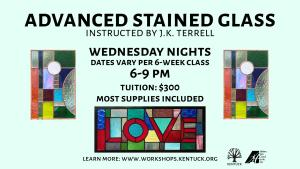 Spring 2025: April and May Registration for Advanced Stained Glass with J.K. Terrell cover picture