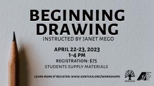 Registration for Beginning  Drawing April 2023 cover picture