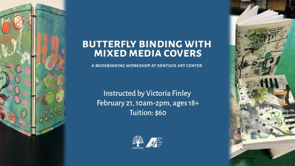 Butterfly Book Binding with Mixed Media covers