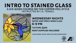 July & August Registration for Introduction to Stained Glass with J.K. Terrell cover picture