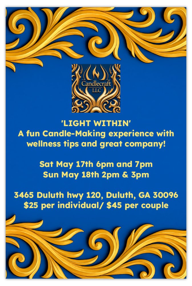 Light within a candle making experience
