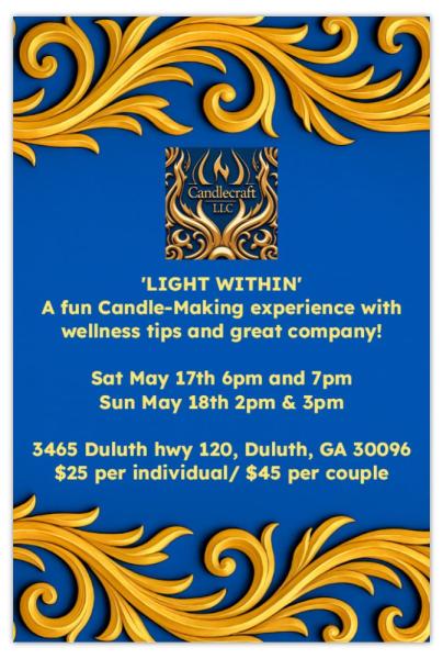 Light within a candle making experience