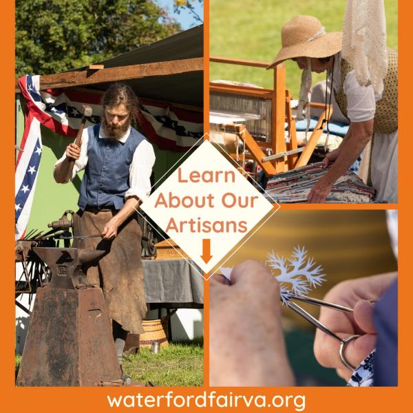 Demonstrating artisans working at the Waterford Fair. Photos by Jennifer Jules Studio.