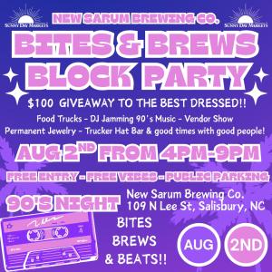 New Sarum Brewing Bites & Brews Block Party (Aug 2nd)