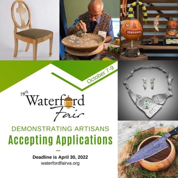 2022 Juried Demonstrating Artisan 78th Waterford Fair Eventeny