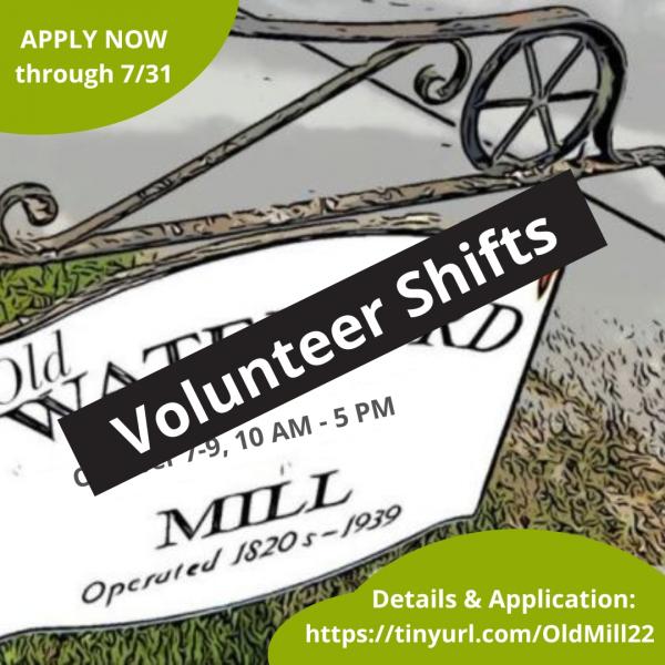 Old Mill Shop | Volunteer Shift Selections