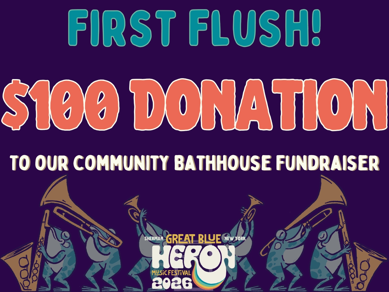 First Flush - $100 Donation to our Community Bathhouse Fundraiser cover picture