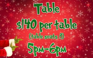 General Table (5pm-6pm) - $140 cover picture