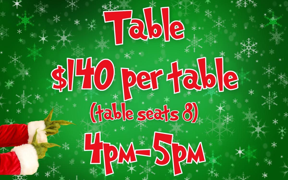 General Table (4pm-5pm) - $140 cover picture