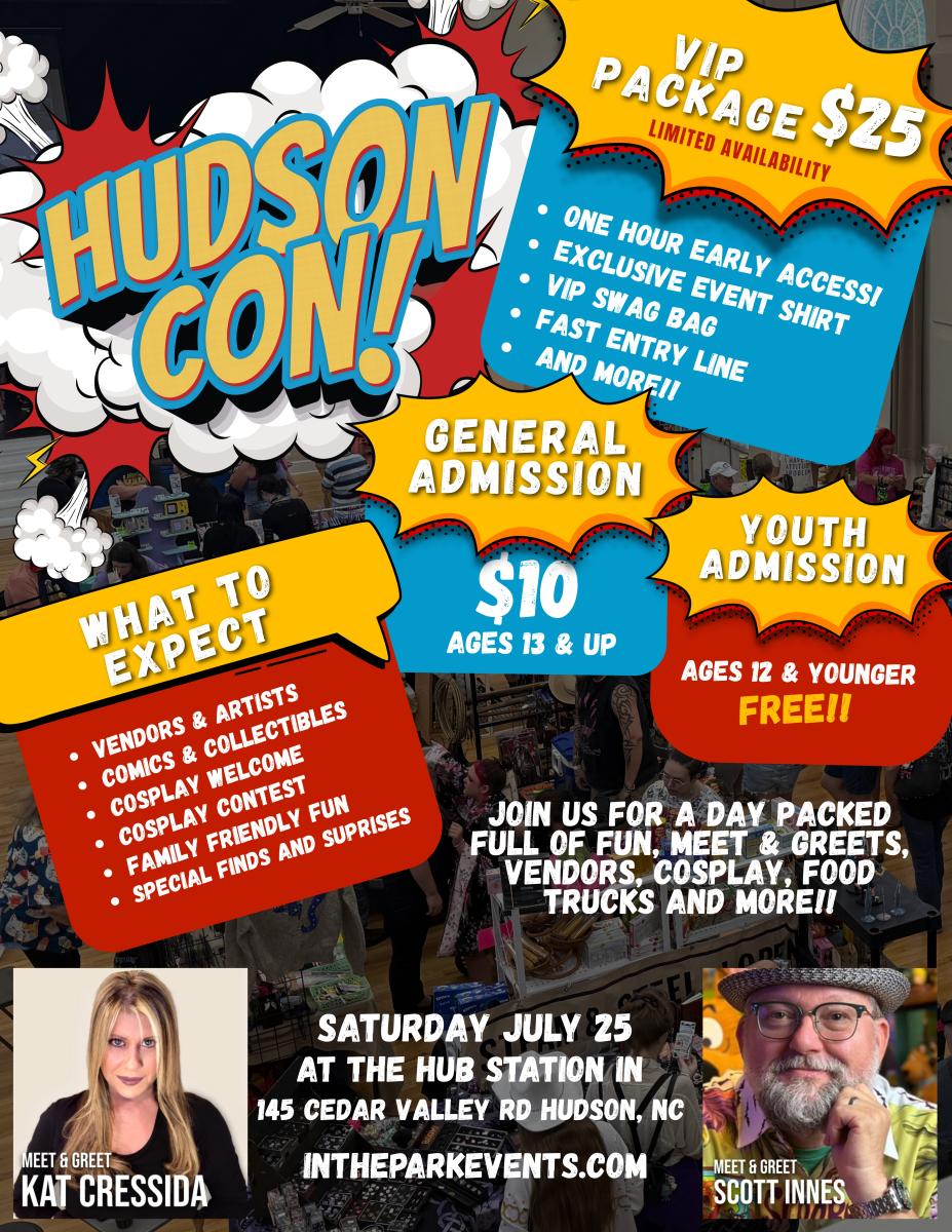 VIP Ticket - Get in 1 hour early, Hudson Con Shirt and Reuseable Bag cover picture