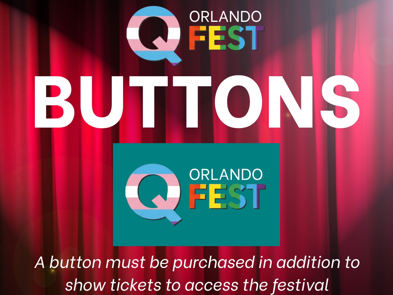 Q Fest Orlando Button - Teal cover picture