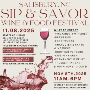 Salisbury Sip & Savor Wine & Food Festival Nov 8th