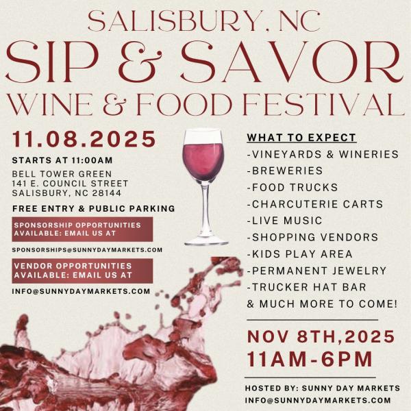 Salisbury Sip & Savor Wine & Food Festival Nov 8th Salisbury Sip & Savor Wine & Food Festival Nov 8th