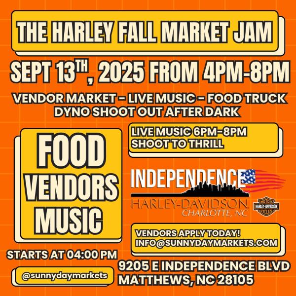 The Harley Fall Market Jam Sept 13th The Harley Fall Market Jam Sept 13th