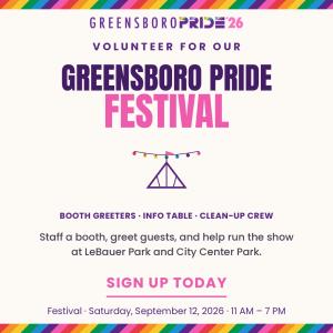 2026 Greensboro Pride Festival Volunteers