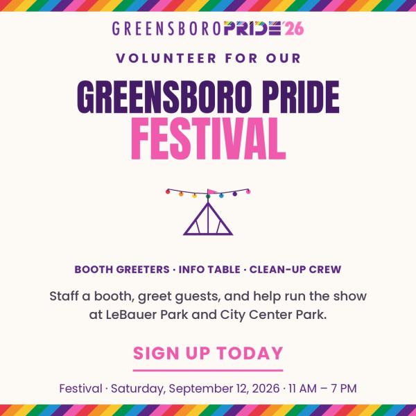 2026 Greensboro Pride Festival Volunteers