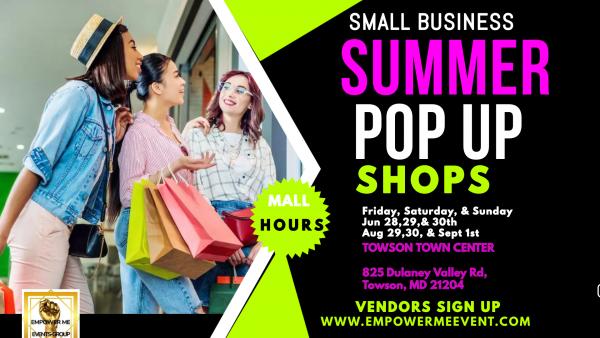 Small business   Summer Pop Up Shops