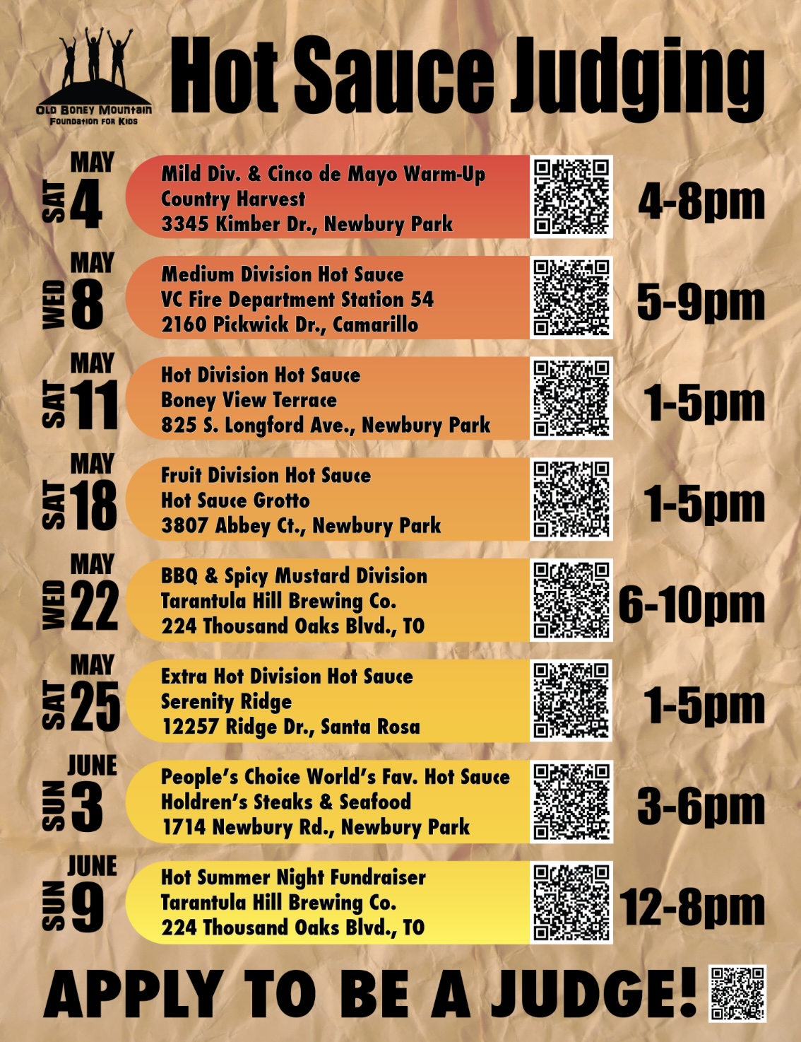 APPLY to be a judge at "Hot Summer Night" International Hot Sauce