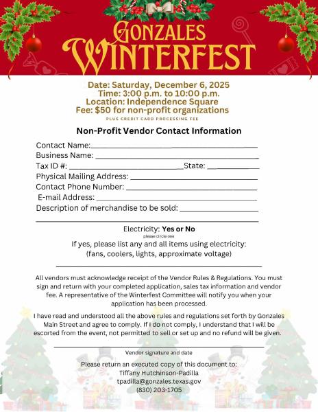 Non Profit  Vendor Application