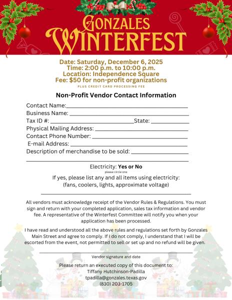 Non Profit  Vendor Application