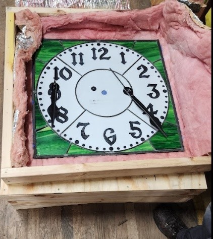 Historic Lenoir Clock Face of stained glass