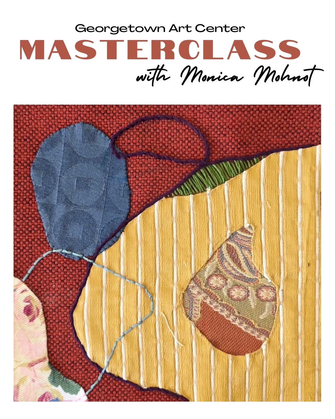 Members Only: Layered Cloth: A Textile Collage Masterclass with featured GAC exhibit artist Monica Mohnot cover picture