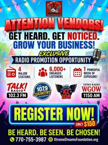 RADIO OPPORTUNITY ADS with 10 x 10 Booth Spacing for all Tent/Food Truck Vendors