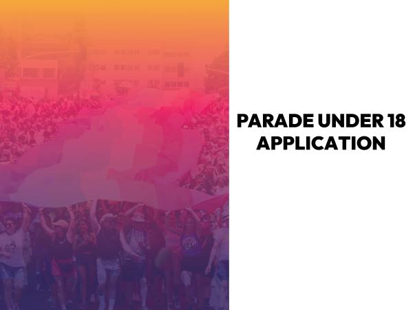 San Diego Pride Parade Under 18 Volunteer Application