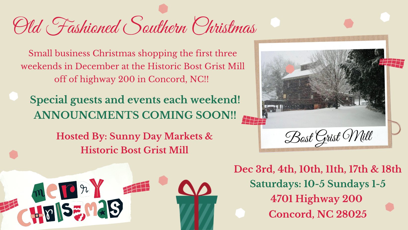 Bost Grist Mill Christmas Show 12/4