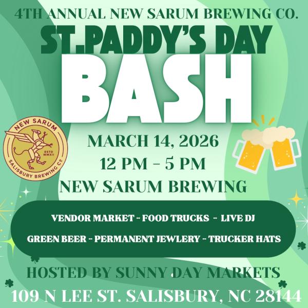4th Annual St. Paddy's Bash - New Sarum Brewing (Mar. 14th)