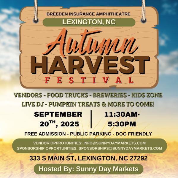 Autumn Harvest Festival Lexington NC Sept 20th