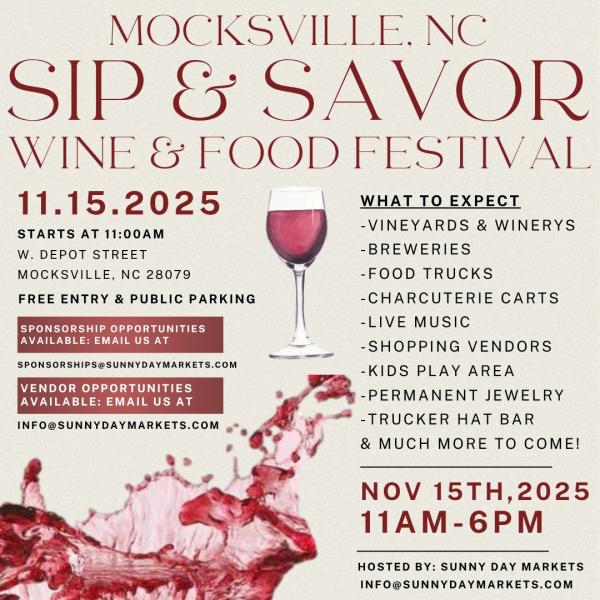 Mocksville Sip & Savor Wine & Food Festival